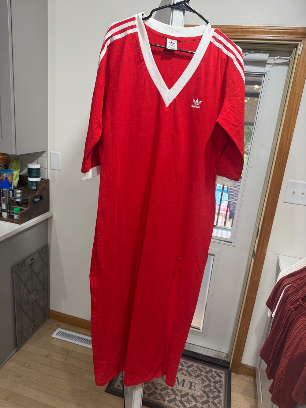 adidas maxi dress with White Trim